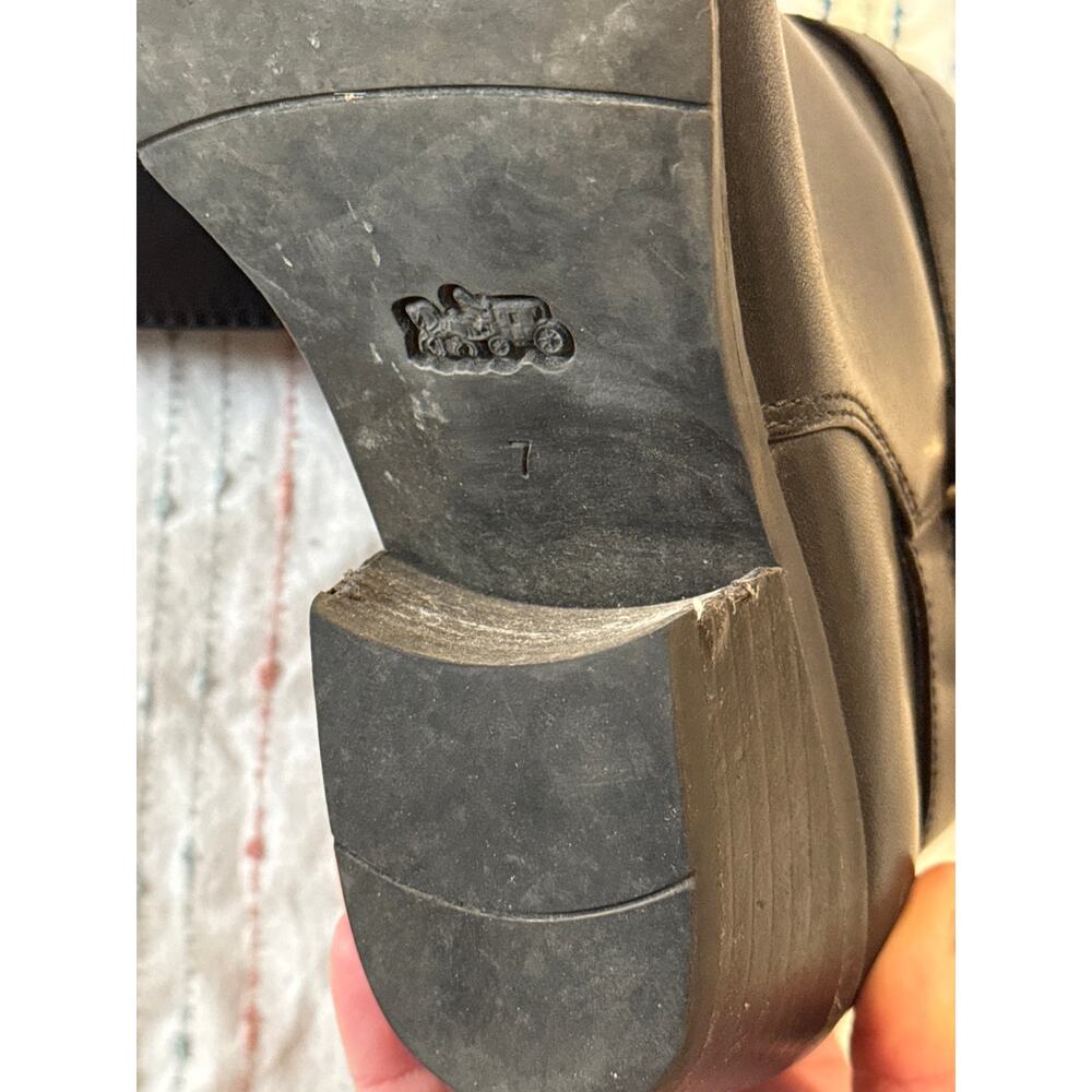 Coach Debi Black Leather Ankle Booties Size 7 - Picture 3 of 8